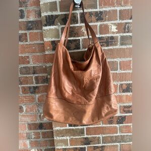 Banana Republic Tan Leather Tote Bag